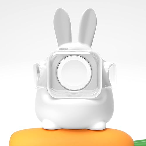 AFOOYO Soporte de carga de silicona para Apple Watch Series 8UltraSE276SE54321 4945444241401496in base de carga para iWatch de conejo compatible con