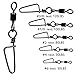 Sougayilang Fishing Rolling Swivel with Coast Lock Snap Stainless Steel Black Nickel Fish Swivels (#3/0-test:120lbs-30pcs)