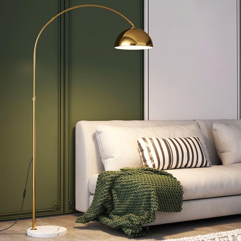 CraftThink Floor Lamp, Contemporary Metal Corner Lamp with Geometric Shade, E26 One-Light Tall Lamp Standing Lamp for Bedroom Reading Living Room, Bulb not Included (Gold)