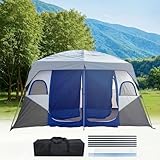 Tienda de campaña para 4 a 12 personas, impermeable, resistente al viento, con 2 dormitorios, para viajes familiares, festivales, senderismo, fiestas y festivales de música