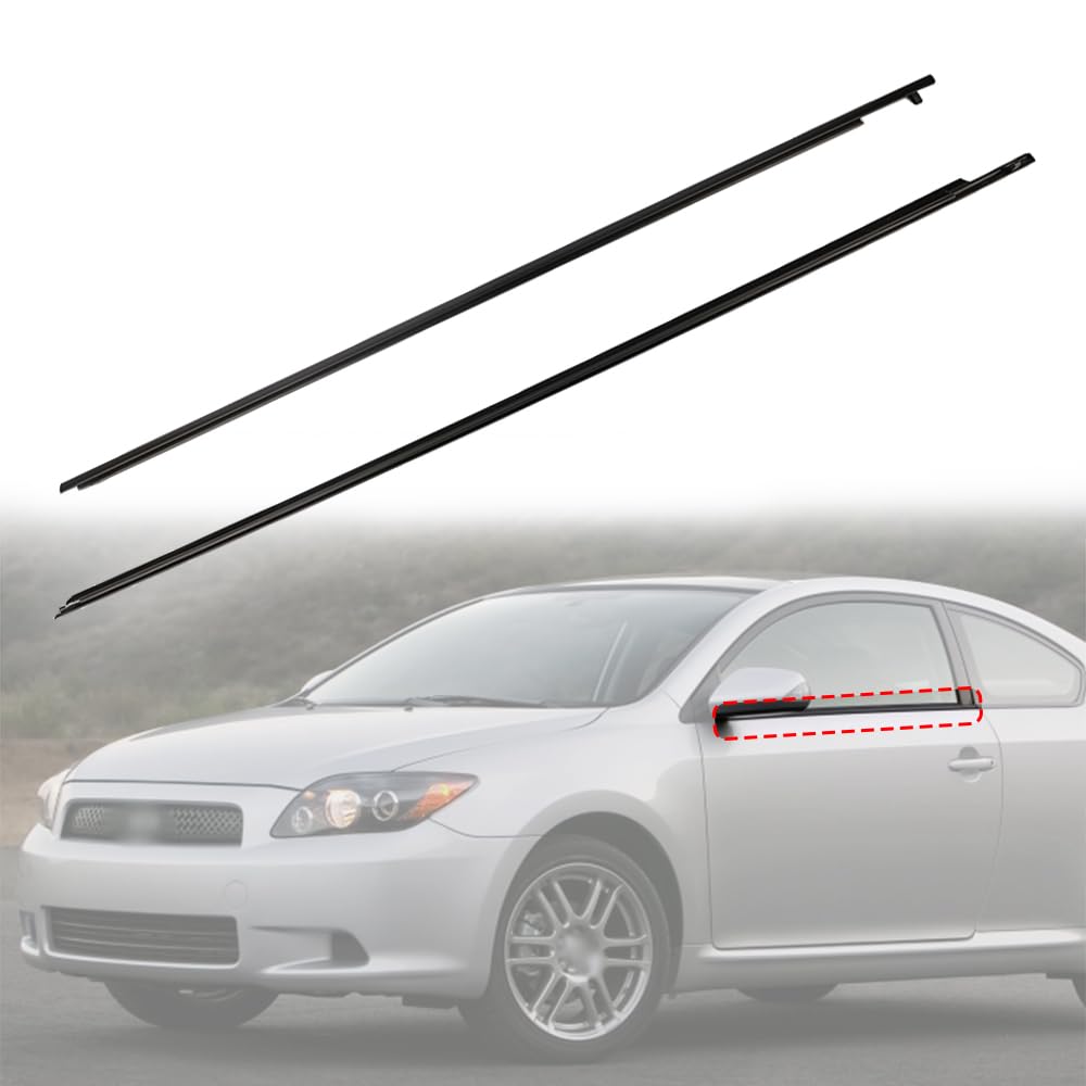 Door Window Sweep Belt Molding Weatherstrip 75711-21030 75712-21030 Compatible with Scion tC Base Coupe 2-Door 2.4L 2005 2006 2007 2008 2009 2010