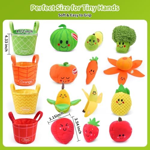 Love&Mini Baby Sensory Toys - 16PCS Fruit & Vegetable Play Food — view 3