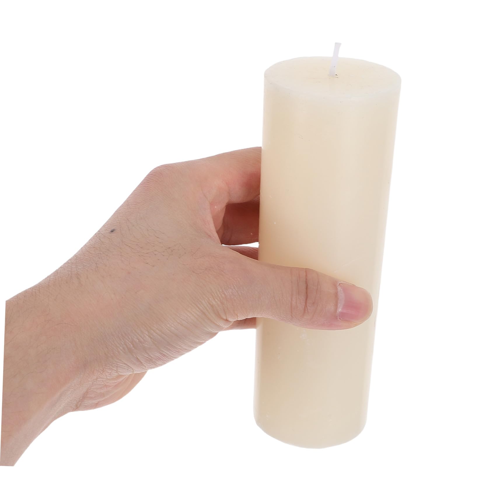 6 Pezzi Candele a Colonna Avorio Cilindriche senza Profumo