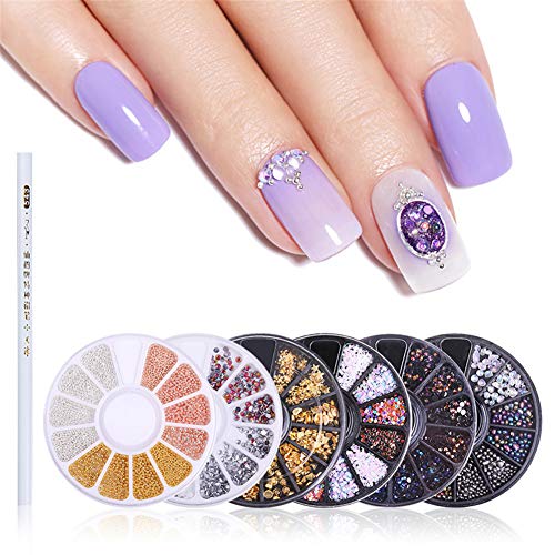 NICOLE DIARY 6 Scatole Chameleon Nail Beads Strass...