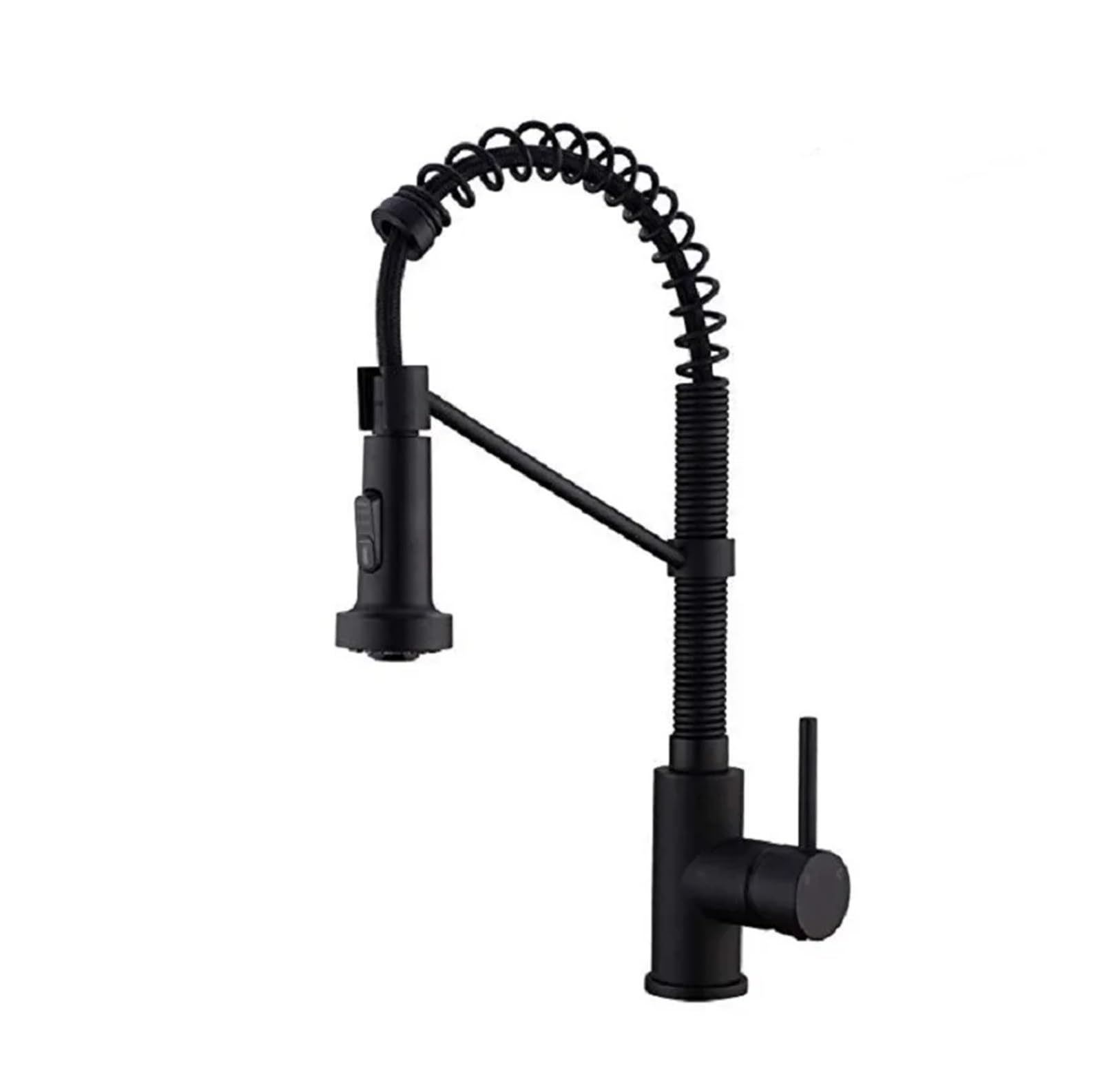 Robinet mitigeur pivotant 360° doté d'une douchette extensible noire