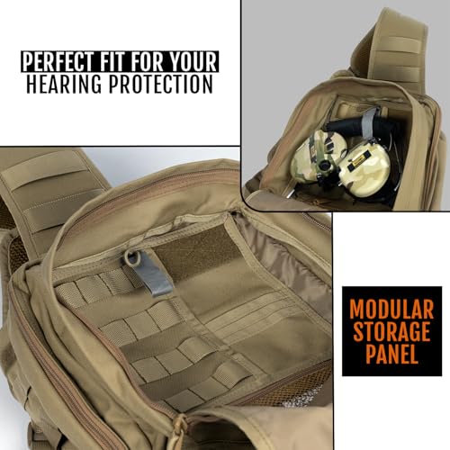 ACE Schakal Waffen-Tasche - Einsatztasche mit MOLLE für Pistole & Kurzwaffen - Taktisch & Abschließbar Dank Schloss - Desert