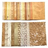 Textured Scrapbook Paper Mesh Fabric - Junk Journal Supplies Assorted Set 51 Sheets Mixed Scrapbooking Materials Boho Cardstock Aesthetic Decoupage Paper for Crafts Planner Collage Embellishments