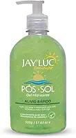 Gel Hidratante Pós-Sol Jay Luc 500G, Gel Pós Sol Hidratante Com Extrato De Aloe Vera, Verde, Todos Os Tipos De Pele, Alívio Rápido, Ação Calmante E Refrescante, Fórmula Não Oleosa, Com Válvula Pump