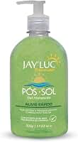 Gel Hidratante Pós-Sol Jay Luc 500G, Gel Pós Sol Hidratante Com Extrato De Aloe Vera, Verde, Todos Os Tipos De Pele, Alívio Rápido, Ação Calmante E Refrescante, Fórmula Não Oleosa, Com Válvula Pump