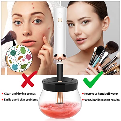Ricris Makeup Brush Cleaner And Dryer Machine Deep Clean Fast Dry, Make Up Brush Cleansers Tools With 8 Elastic Rubber Connector Fit Most Cosmetic Brushes #TOP3