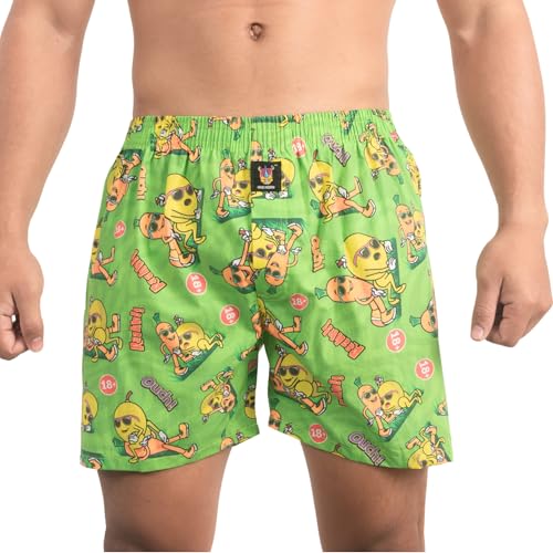 ONE HORN - Romance Printed Boxer Shorts for Men | 100% Cambric Cotton Underwear | Soft Waistband | Tag-Free Sleepwear4