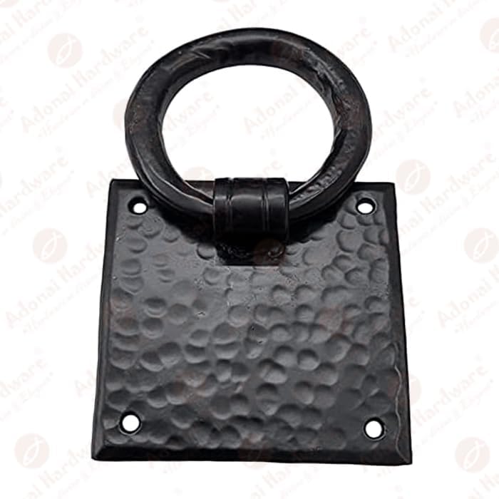 Adonai Hardware 3.6" "Jathniel" Antique Heavy Duty Cast Iron Front Entry Sturdy Stylish Hammered Ring Door Knockers for Vintage Wooden Barn Shed Doors, Gates, Fences, Furniture and Farmhouse