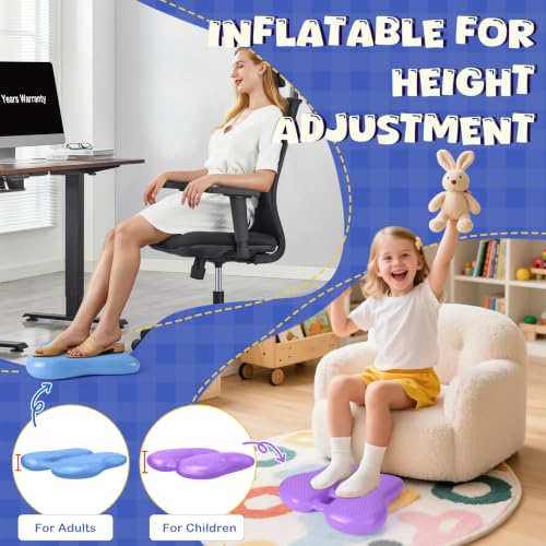 Fimeetoy ADHD Focus Tool Sensory Wobble Feet Cushion, Height-Adjustable Wiggle Foot Cushion Sensory Fidget Aid, Calming Sensory Toys for Autism,Balance Pad for Kids Adults,Fidgets for School-Purple - Image 3
