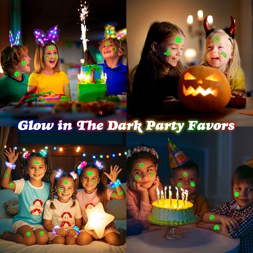 Image of 96PCS One Two Groovy 60s 70s Pre-Cut Luminous Temporary Tattoos for Kids
