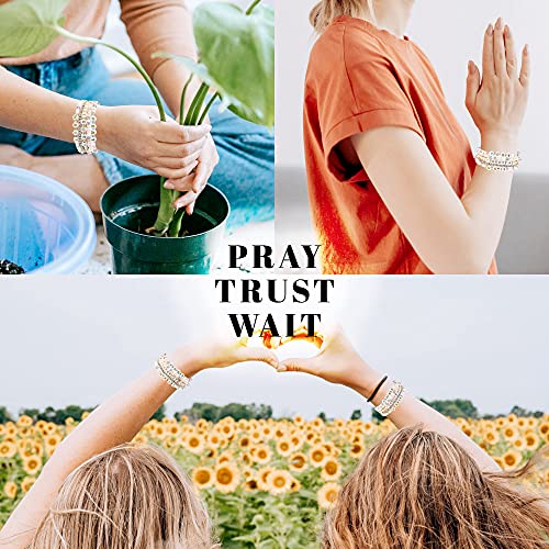 NTLX Inspirational Message Multi Strand Beaded Stackable Stretch Bracelets for Women - Bohemian Boho Style Bracelets – Beautiful Faceted Glass Beads – Gift Box Included4