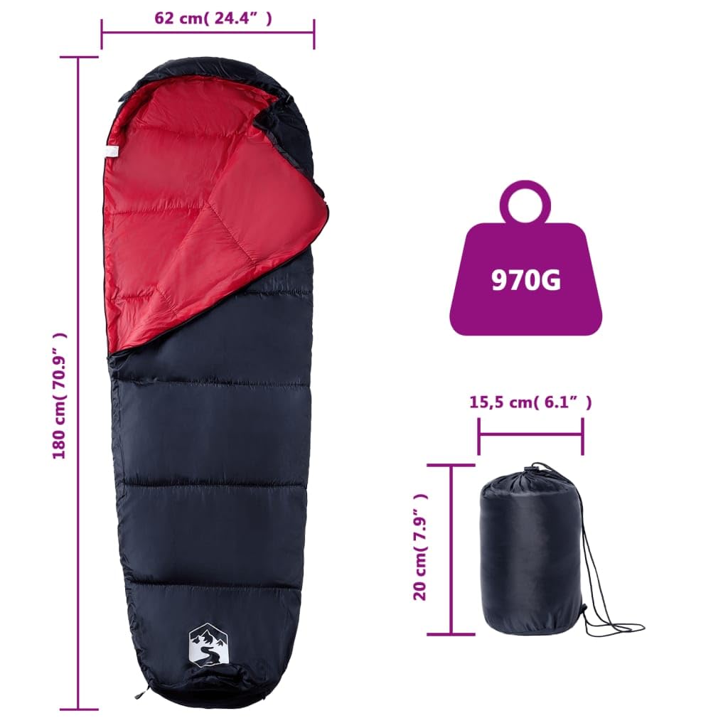 Śpiwór typu mumia dla dorosłych, poliester 190T z wypełnieniem PP, x, na kemping, wędrówki, trekking, do aktywności na świeżym powietrzu, pod namiotem, do chaty, lekki, kompaktowy, odporny na
