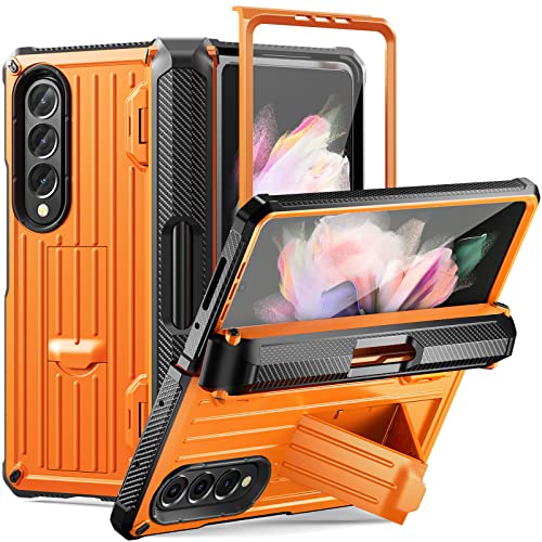 Coque Samsung Galaxy Z Fold 3 orange antichoc avec stylo intégré