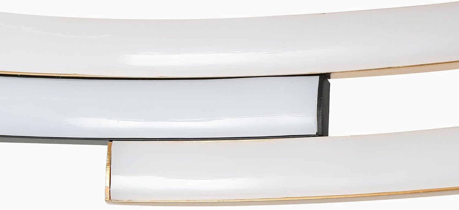 KSANA Modern 6-Light LED Ring Chandelier, Black and Gold Circular Pendant Light Fixture, 3000LM Integrated LED Lighting for Dining Room, Kitchen Island, Living Room