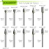 20PCS 1/8 Shank Tungsten Carbide Burr Set Diamond Files HRA85 Rotary Tool Accessory Kit, Accessories for Dremel Rotary Drill Air Die Grinder, Graving Tools for Metal Polishing, Wood Carving