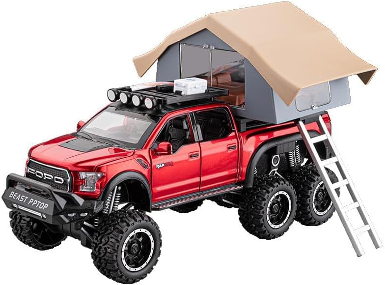 Invite Enterprise 1:24 Scale Die-Cast Raptor Camping【Large】 with 6 Openable Doors,Pull Back Action, Working Lights,Movable Front Wheels & Working Horn【 Multicolor 】