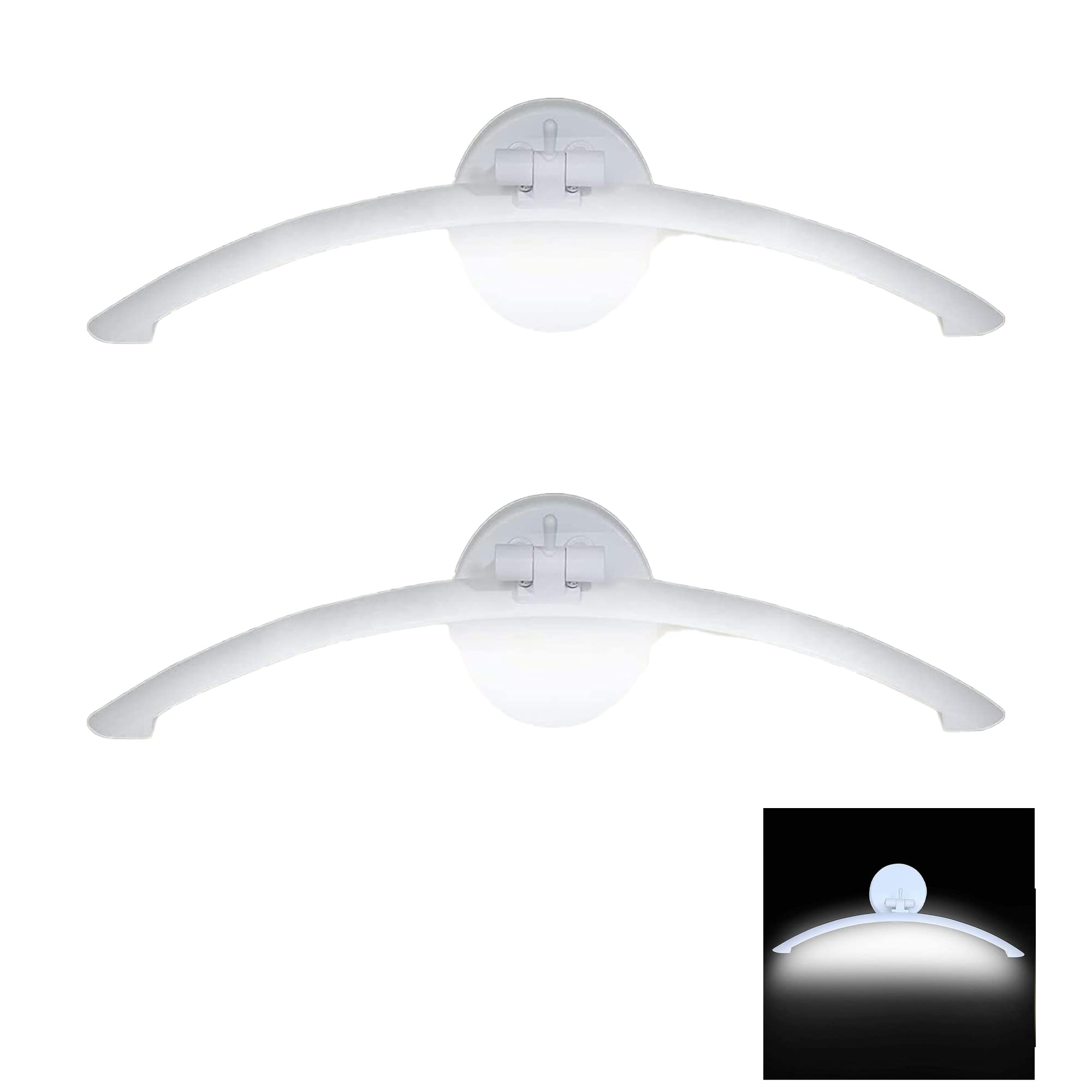 Jackal® 12 Watt Led Mirror Picture Wall Light with Adjustable Arm, Cool Day White - Pack of 2 | Wall Mounted Lighting Fixtures | Bathroom Over Mirror Lamp Sconces | Make-up Mirror Front Lamp