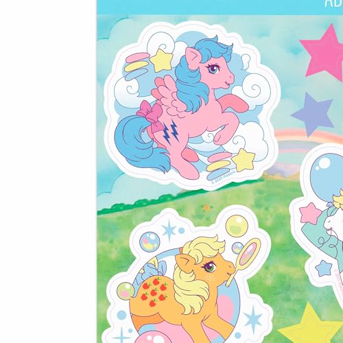 Image of Hasbro My Little Pony Adhesive Vinyl Decals - Fun Set of Pony Stickers Featuring Firefly, Applejack and Surprise, 1 Pack (9 Count)
