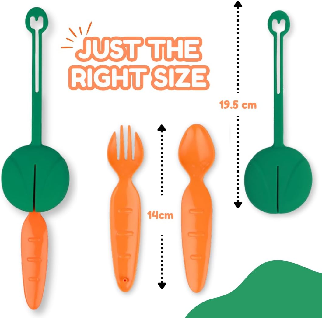 Kids Utensil Set with Case – BPA-Free Fork & Spoon – Reusable, Dishwasher Safe Travel Cutlery for School, Lunchboxes, Daycare & On-the-Go (Orange) - Image 3