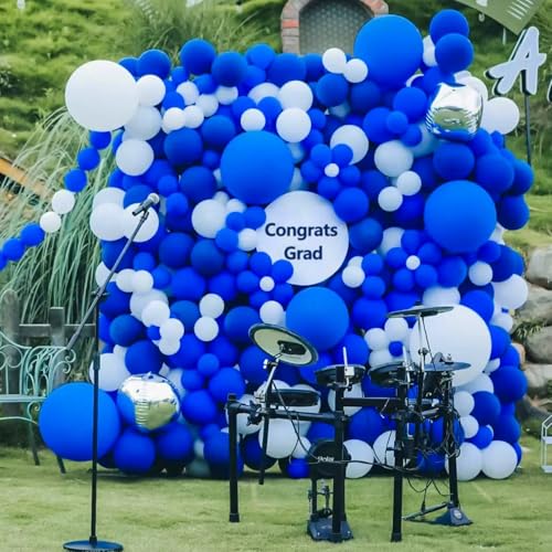 Image of 100pcs Royal Blue Latex Balloons 12 inch Matte Dark Blue balloon | Helium Compatible, Birthday Graduation Baseball Nautical Bachelorette Patriotic Gender Reveal, Party Decorations