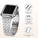 wutwuk Kompatibel mit Apple Watch Armband 40mm Damen Funkeln Glitzer Metallarmband für iWatch SE 3 2 1 Series 6 5 4 40mm mit Diamant Strassstein Harter Schutzrahmen, Silber