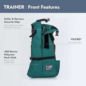 K9 Sport Sack Trainer - Large, Harbor Blue - Ideal for Dogs with 20-22 Back Length - Backpack-Style Training Carrier - Meant for Quick, Non-Strenuous Activities