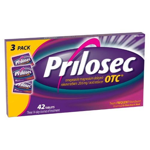Prilosec OTC Frequent Heartburn Medicine & Acid Reducer Tablets, 42 each (Value Pack of 2)