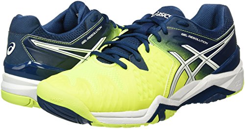 Asics E500Y 0701_Safety Yellow/White/Poseidon