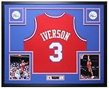 Allen Iverson Autographed Red Philadelphia Jersey - Beautifully Matted and Framed - Hand Signed and Certified Authentic by JSA