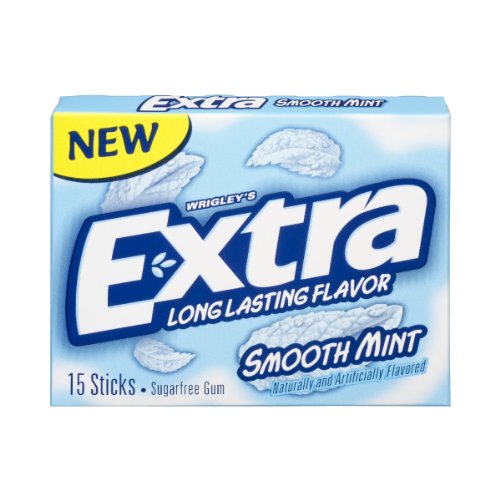 Extra, Sugar-Free Chewing Gum Smooth Mint, 15 Count