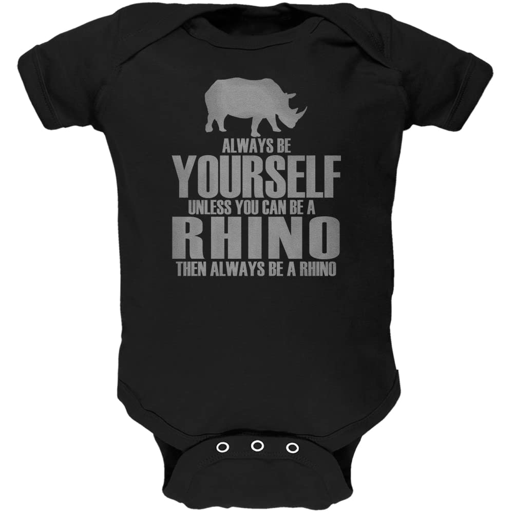 Old Glory Always Be Yourself Rhino Black Soft Baby One Piece - 24 month