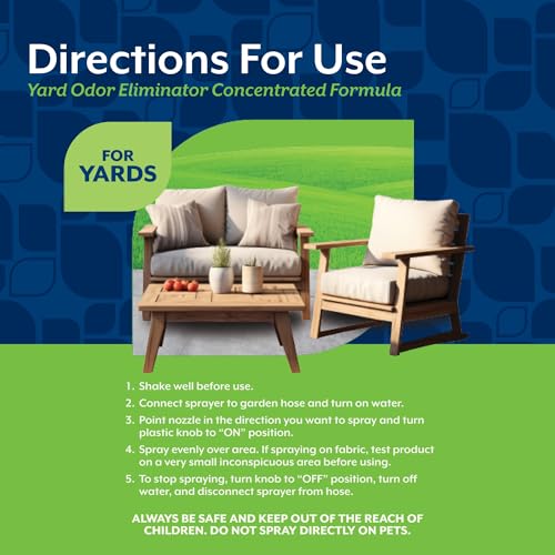 Image of NaturVet Yard Odor Eliminator for Outdoor Dog Odors- 32 oz | Yard Odor Eliminator for Dogs - Designed for use on Grass, Plants, Patios, Gravel, Concrete & More, Ready-to-Use with Nozzle