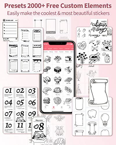 Memoking Inkless Bluetooth Printer Wireless - 2" Thermal Mini Printer Portable Photo Printer - M02 Sticker Printer Machine For Pad&Phone, Hd Mini Sticker Maker Machine Printer For Memos,Sticker,Photos #TOP4