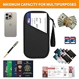 Family Passport Holder for 4,5, Large Rfid Blocking Passport Holder Wallet, Travel Document Organizer Waterproof with 9 Credit Cards Slots for Men & Women (Large, Black) - Image 9