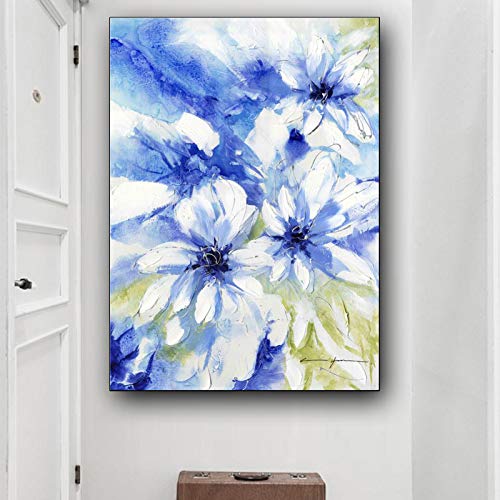 yaoxingfu Sin Marco Sin Marco Impresión Digital Moderno Adorno Floral Abstracto póster y Sala de Estar Decorativos ng 40x60cm