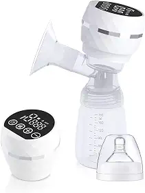 Bomba Tira Leite Materno Elétrica Portátil Recarregável USB – Extratora de leite 9 Níveis de Sucção, Silenciosa, Livre de BPA, com Mamadeira e Cabo Tipo C (Branco)
