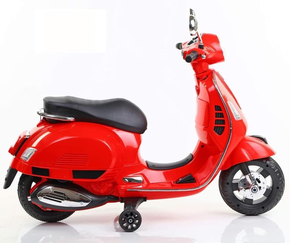 Image of Electric Ride-On Scooter for Kids Ages 2 to 4, Powered by 12V Rechargeable Battery with Foot Accelerator-Red
