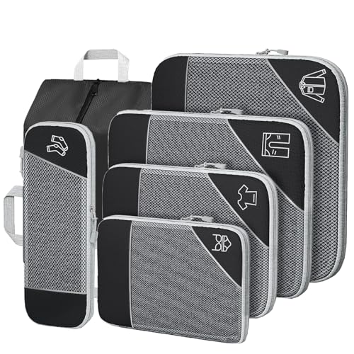 Noir Organisateur Valise Rangement Valise, Lot de 6...