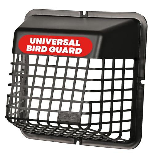 Deflecto Universal Bird Guard - Outdoor Vent Cover Fits 3-4 inch Vent Hoods for Dryer & Bathroom Exhaust Prevents Birds Rodents & Debris From Entering Sturdy Plastic Helps Maintain Clear Airflow