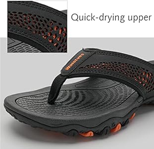 WateLves Heren Flip Flops Teenslippers van Leer met Boogondersteuning, Zacht Leer en Stof, Badsandalen voor de Zomer en het Strand, Antislip Pantoffels, 04, zwart., 40 EU
