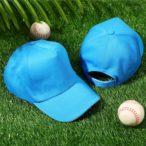 Image of Shyyween Kids Baseball Caps Youth Adjustable Plain Baseball Hats Cotton Blank Hats Bulk for Girls Boys Sport Team