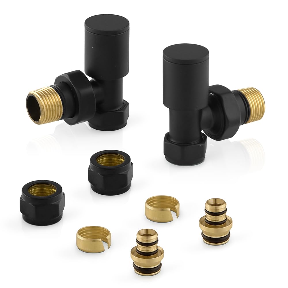 Set valvole scaldasalviette (Nero, Multi 16x2)