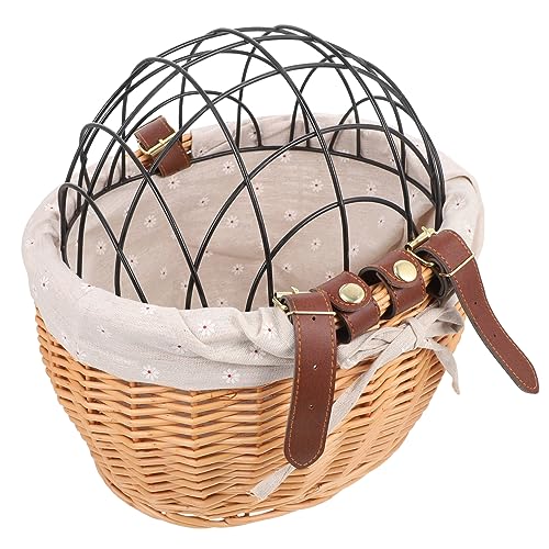 SUPVOX Pet Bike Basket Carrier for Dogs and Cats Front Storage with Removable Cover Capacity Pet Basket for Easy Transport Compatible with Bicycle Models