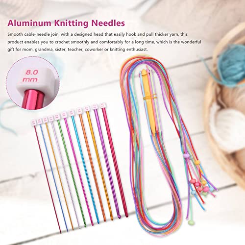 Hausdec 23 Pcs Tunisian Crochet Hook Set Include Plastic Cable Afghan Crochet Hook and Tunisian Afghan Aluminum Knitting Needles - Image 2