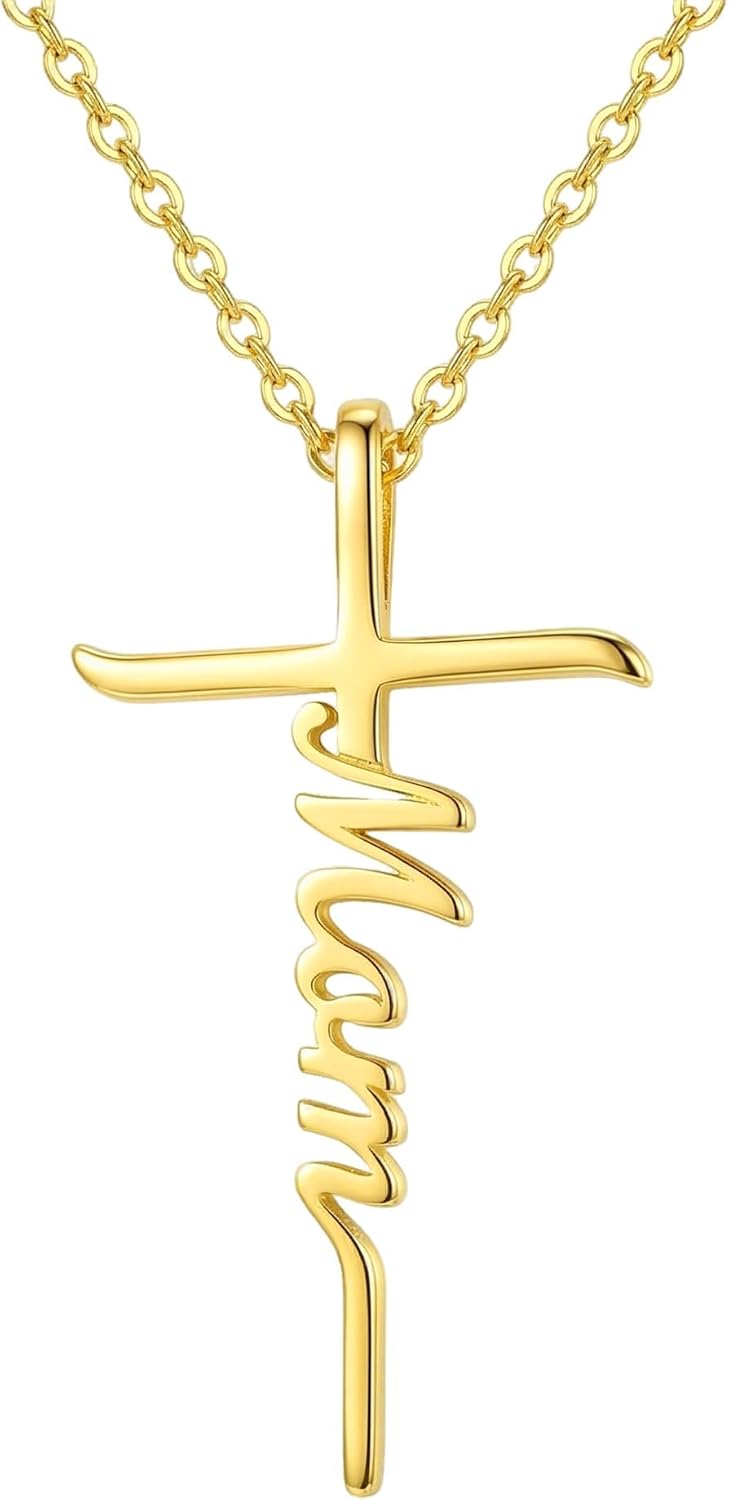 Gold Cross Necklace for Women Religious Christian Jewelry Mother's Day Gifts