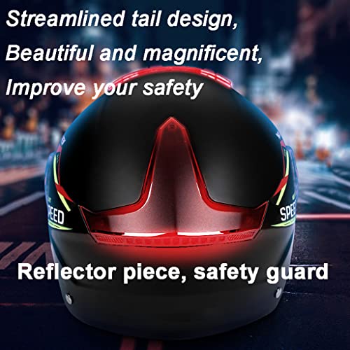 Dot/Ece Approved Motorcycle Summer Half Helmet, Fashion Open Face Helmet, Multicolor Adult Unisex Helmet, Outdoor Cruiser Atv Moped Electric Bicycle Breathable Vespa Scooter Helmet-G||54-61Cm #TOP1